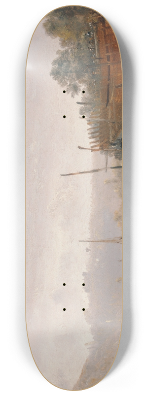 Francis Danby - Boat Building near Dinan, Brittany 8.25 inch art skate deck