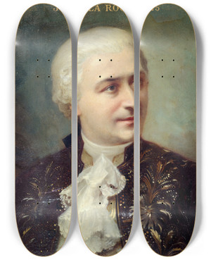 Triptych art skateboard deck of Daniel Brard Portrait De Jules Laroche 18411925 Socitaire De La Comdiefranaise Dans Le Rle Dalmaviva by Daniel Berard (19-)
