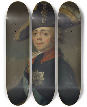 Triptych art skateboard deck of Dmitry Levitsky Portrait Of Emperor Paul I 17541801 by Dmitry Levitsky (1735-1822)