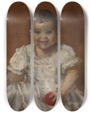 Triptych art skateboard deck of William Merritt Chase Roland by William Merritt Chase (1849-1916)