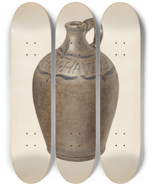 Triptych art skateboard deck of Frank Fumagalli Jug_6 by Frank Fumagalli (20-)