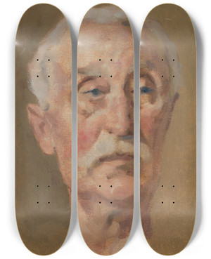 Triptych art skateboard deck of Milan Thomka Mitrovsk Portrait Of The Artists Father_2 by Milan Thomka Mitrovsky (1875-1943)