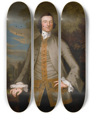 Triptych art skateboard deck of John Wollaston William Axtell by John Wollaston (1742-1775)