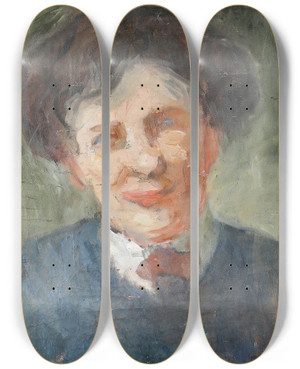 Triptych art skateboard deck of Nils Dardel Olja P Duk by Nils Dardel (1888-1943)