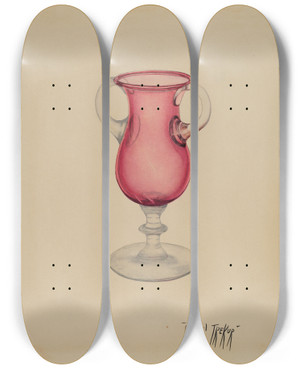Triptych art skateboard deck of Michael Trekur Vase_2 by Michael Trekur