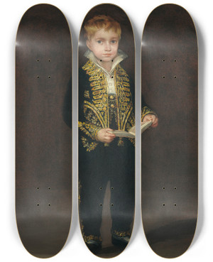 Triptych art skateboard deck of Francisco De Goya Victor Guye by Francisco de Goya (1746-1828)