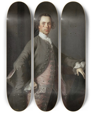 Triptych art skateboard deck of Allan Ramsay Portrait Of John Campbell by Allan Ramsay (1713-1784)