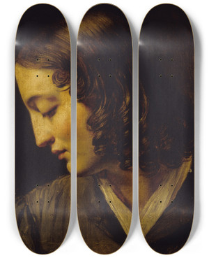 Triptych art skateboard deck of Alexandre Marie Colin Madame Colin De Profil by Alexandre Marie Colin (1798-1875)
