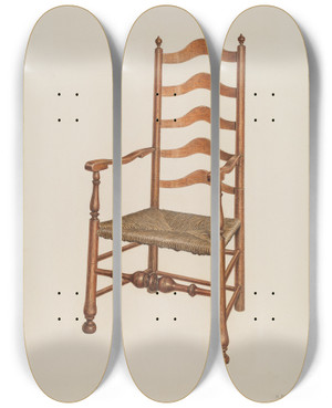 Triptych art skateboard deck of Harry Eisman Armchair_2 by Harry Eisman