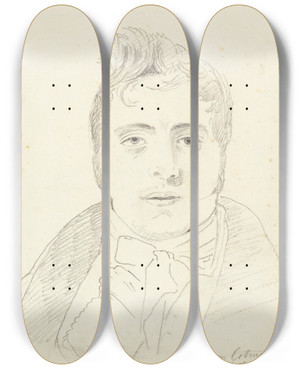 Triptych art skateboard deck of John Varley John Sell Cotman by John Varley (1778-1842)