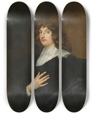 Triptych art skateboard deck of Anthony Van Dyck Portrait Of William Russell 5Th Earl And Later 1St Duke Of Bedford 16161700 by Anthony Van Dyck (1599-1641)