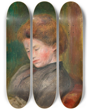 Triptych art skateboard deck of Pierreauguste Renoir Buste De Femme by Pierre-Auguste Renoir (1841-1919)