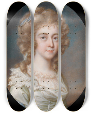 Triptych art skateboard deck of James Scouler Portrait Of A Lady_2 by James Scouler Triptych art skateboard deck of James Scouler Portrait Of A Lady_2 by James Scouler