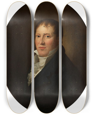 Triptych art skateboard deck of Christian Gottlieb Kratzenstein Stub Portrt Af Skibsreder Peder Hansen Sdring by Christian Gottlieb Kratzenstein Stub 2 (1783-1816)