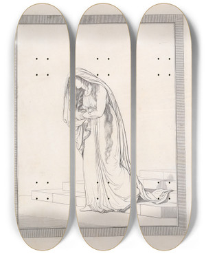 Triptych art skateboard deck of Friedrich Rehberg Drawings Faithfully Copied From Nature At Naples Pl10 by Friedrich Rehberg (1758-1835)