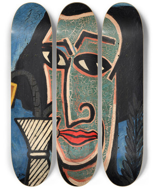 Triptych art skateboard deck of Francis Picabia Pote Espagnol by Francis Picabia (1879-1953)