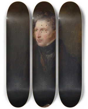 Triptych art skateboard deck of John Linnell William Collins Ra by John Linnell (1792-1882)