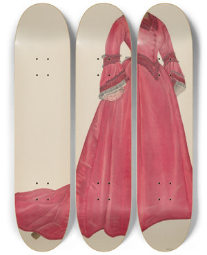 Triptych art skateboard deck of Nancy Crimi Afternoon Dress_1 by Nancy Crimi (20-)