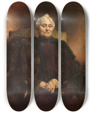 Triptych art skateboard deck of Lon Bonnat Portrait De Madame Dubernet by Leon Bonnat (1833-1922)