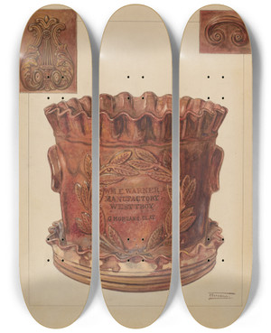 Triptych art skateboard deck of Frank Fumagalli Jardiniere by Frank Fumagalli (20-)