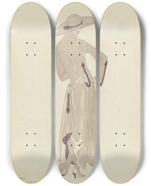 Triptych art skateboard deck of David Abb by David