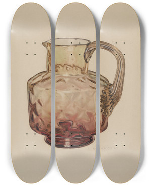 Triptych art skateboard deck of George Yanosko Pitcher Amberina by George Yanosko