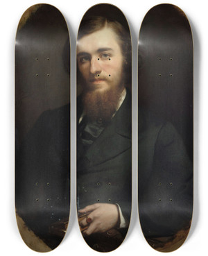 Triptych art skateboard deck of Jeanbaptisteange Tissier Portrait Du Comte Alfred De Liesville 18201885 Conservateur Adjoint Du Muse Carnavalet Et Donateur De La Collection Rvolutionnaire by Jean-Baptiste-Ange Tissier (1814-1876)