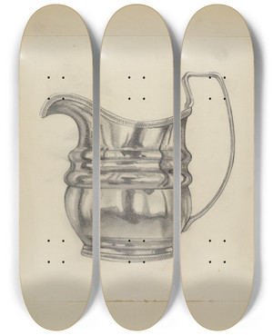 Triptych art skateboard deck of Frank Fumagalli Silver Pitcher_2 by Frank Fumagalli (20-)