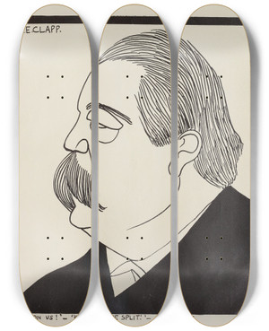 Triptych art skateboard deck of Carlo De Fornaro Mortals Immortals Pl13 by Carlo de Fornaro (1872-1949)