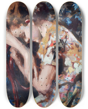 Triptych art skateboard deck of Vincenzo Irolli Brutte Notizie by Vincenzo Irolli (1860-1949)
