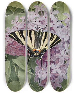 Triptych art skateboard deck of Paulandre Robert Le Flamb by Paul-Andre Robert (1901-1977)