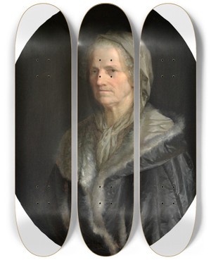 Triptych art skateboard deck of Pierrepaul Prudhon Portrait Of Madame Simon by Pierre-Paul Prud'hon (1758-1823)