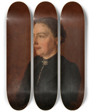 Triptych art skateboard deck of Amaldus Nielsen Portrett by Amaldus Nielsen (1838-1932)