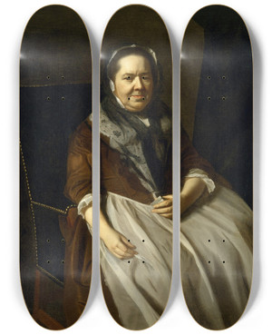 Triptych art skateboard deck of John Singleton Copley Portrait Of Mrs Paul Richard by John Singleton Copley (1738-1815)