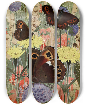 Triptych art skateboard deck of Paulandre Robert Le Grandngrehongrois by Paul-Andre Robert (1901-1977)