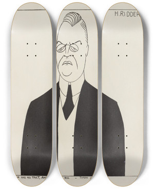 Triptych art skateboard deck of Carlo De Fornaro Mortals Immortals Pl49 by Carlo de Fornaro (1872-1949)