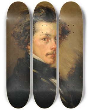 Triptych art skateboard deck of Jeanfranois Millet Portrait Dhomme Anonyme by Jean-Franois Millet (1814-1875)