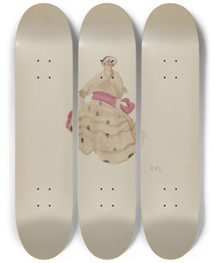 Triptych art skateboard deck of Raoul Du Bois Doll_6 by Raoul Du Bois