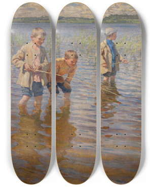 Triptych art skateboard deck of Nikolai Bogdanovbelsky Midday Fishing_2 by Nikolai Bogdanov-Belsky (1868-1945) Triptych art skateboard deck of Nikolai Bogdanovbelsky Midday Fishing_2 by Nikolai Bogdanov-Belsky (1868-1945)