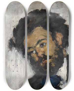 Triptych art skateboard deck of Paul Czanne Portrait Of Antoinefortun Marion by Paul Cezanne (1839-1906)