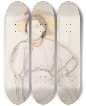 Triptych art skateboard deck of Eero Jrnefelt Untitled_6 by Eero Jarnefelt (1863-1937)