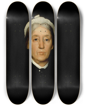 Triptych art skateboard deck of Julian Alden Weir Portrait Of Mrs Robert Walter Weir by Julian Alden Weir (1852-1919)
