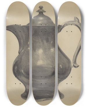 Triptych art skateboard deck of Charles Cullen Pewter Pitcher_2 by Charles Cullen (20-)