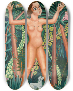 Triptych art skateboard deck of Georg Schrimpf Marias Traum by Georg Schrimpf (1889-1938)