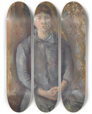 Triptych art skateboard deck of Paul Czanne Madame Czanne_5 by Paul Cezanne (1839-1906)