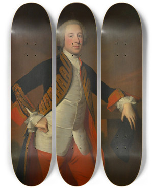 Triptych art skateboard deck of Allan Ramsay Portrait Of A Gentleman by Allan Ramsay (1713-1784)