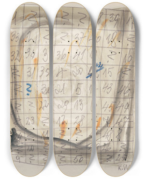 Triptych art skateboard deck of Karl Wiener Aus Meinem Leben 50 Bltter Iv by Karl Wiener (1901-1949)