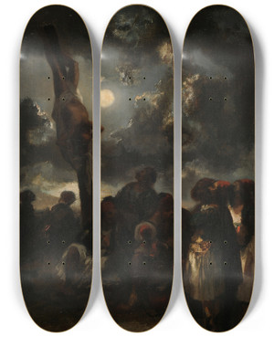 Triptych art skateboard deck of Narcissevirgile Diaz De La Pea Supplice Turc by Narcisse-Virgile Diaz de La Pea (1808-1876)