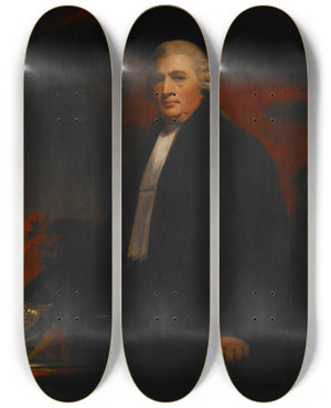Triptych art skateboard deck of Sir Henry Raeburn Portrait Of Lord Robert Blair by Sir Henry Raeburn (1756-1823)