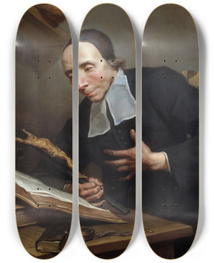 Triptych art skateboard deck of Jean Ii Restout Labb Tournus 16721733 En Prire by Jean II Restout (1692-1768)